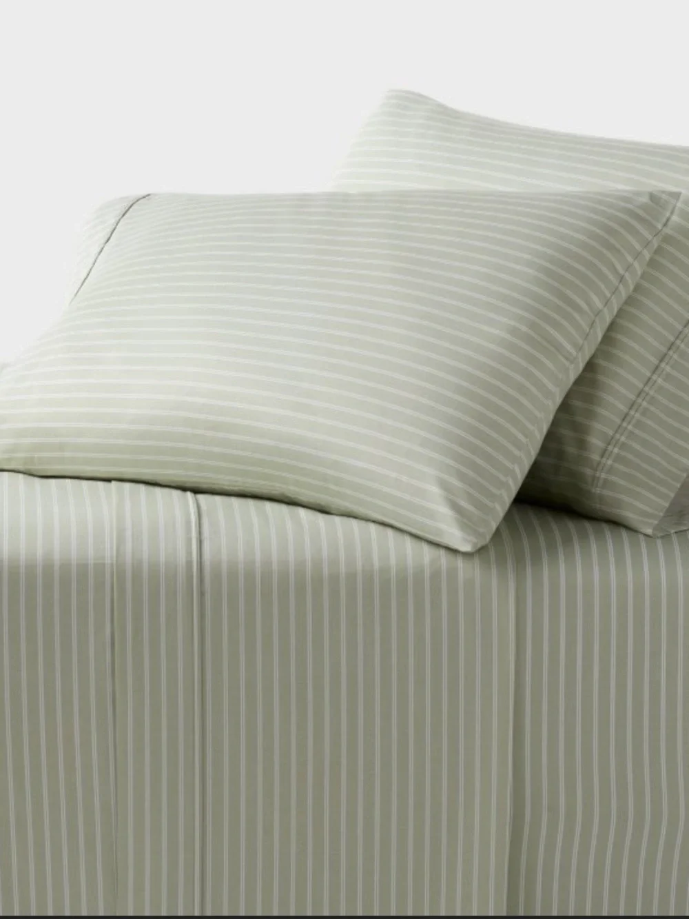 Classic Stripe Green Cotton Sheet Set - Unbranded